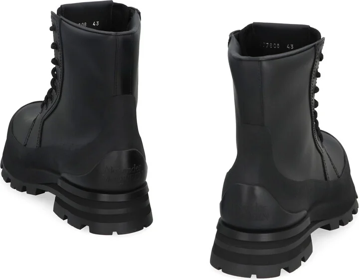 Alexander McQueen Wander Leather Lace-Up Boots - Image 4