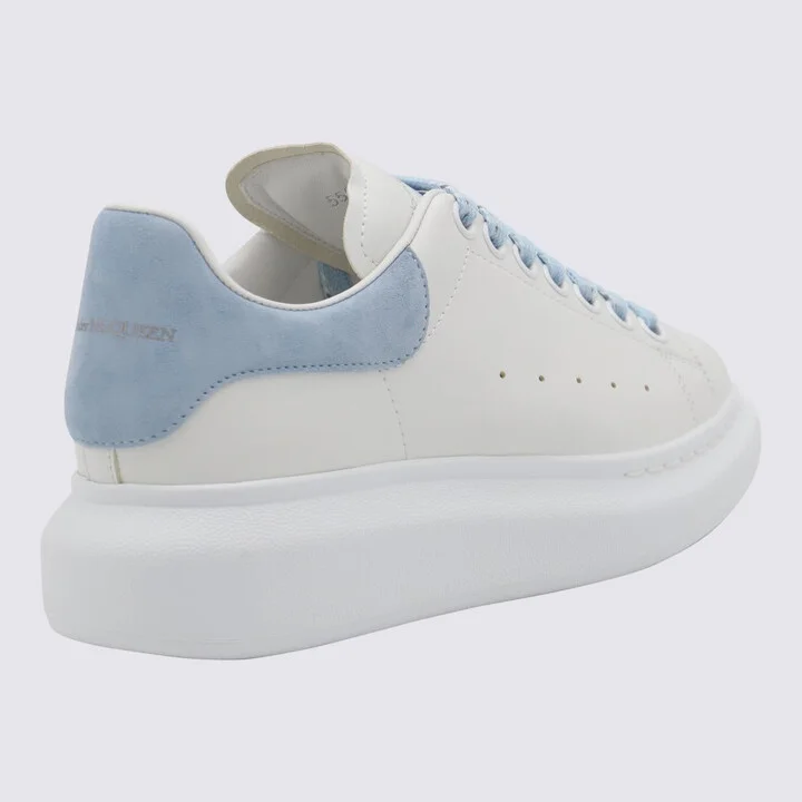 Alexander McQueen White And Light Blue Leather Sneakers - Image 2