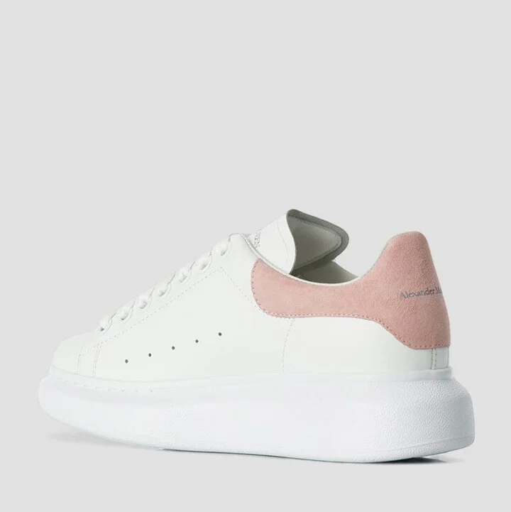 Alexander McQueen White And Pink Leather Sneakers - Image 3