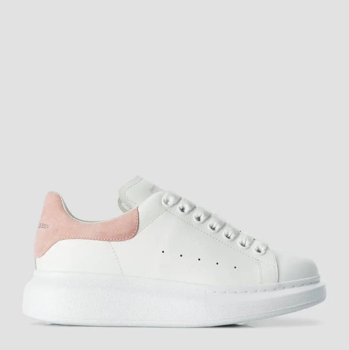 Alexander McQueen White And Pink Leather Sneakers