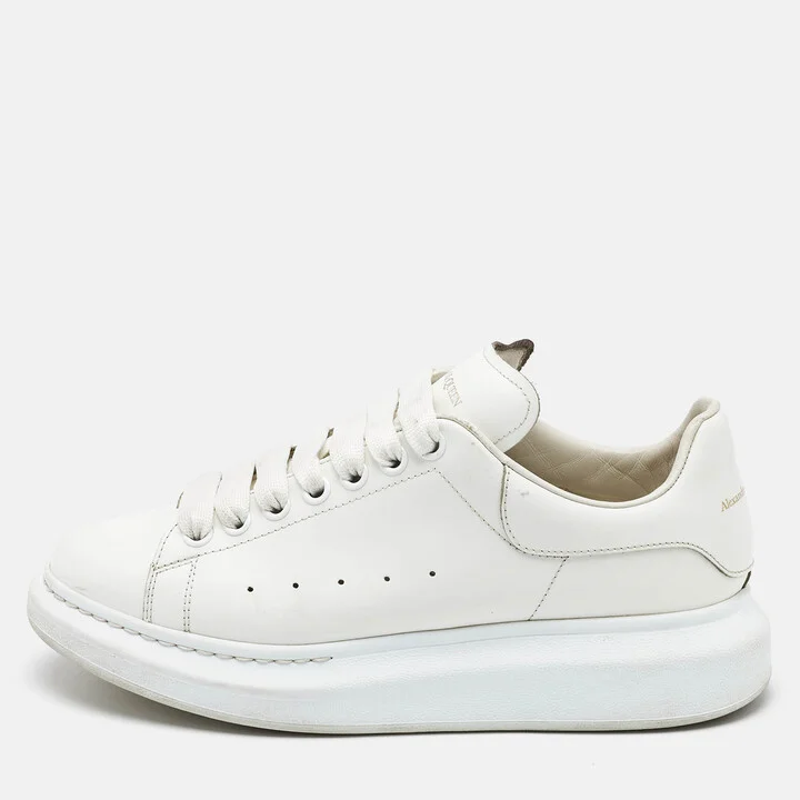 Alexander McQueen White Leather Oversized Sneakers Size 40
