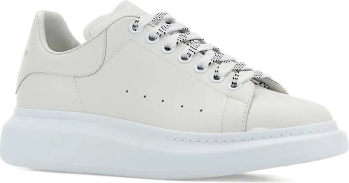 Alexander McQueen White 'Oversize' Leather Sneakers - Image 2