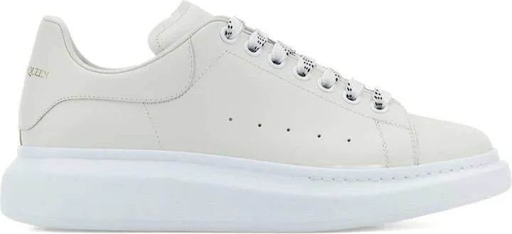 Alexander McQueen White 'Oversize' Leather Sneakers