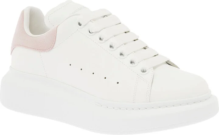 Alexander Mcqueen Woman's Oversize White And Pink Leather Sneakers - Image 2
