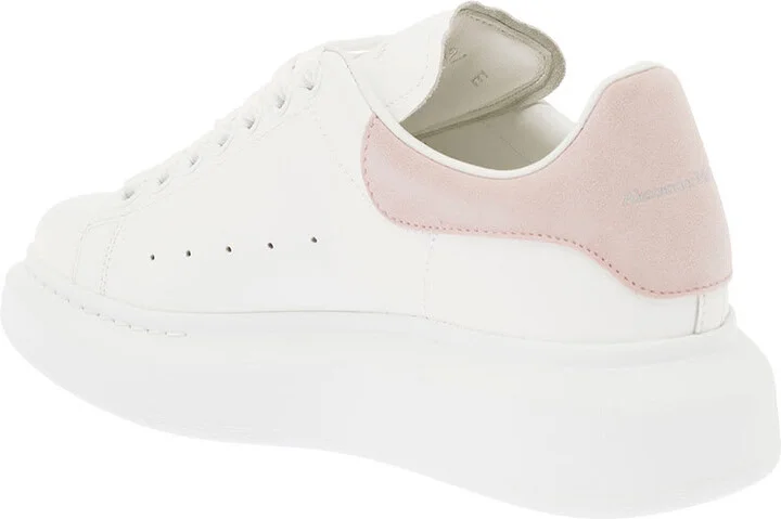 Alexander Mcqueen Woman's Oversize White And Pink Leather Sneakers - Image 3