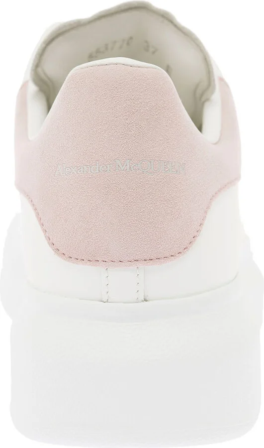 Alexander Mcqueen Woman's Oversize White And Pink Leather Sneakers - Image 4