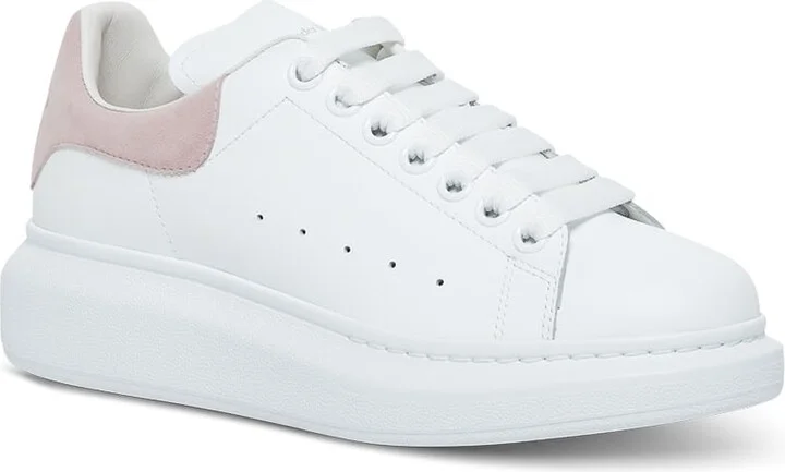 Alexander Mcqueen Woman's Oversize White And Pink Leather Sneakers - Image 2