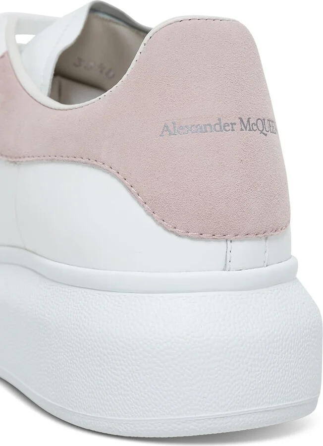 Alexander Mcqueen Woman's Oversize White And Pink Leather Sneakers - Image 4