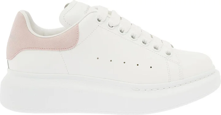 Alexander Mcqueen Woman's Oversize White And Pink Leather Sneakers