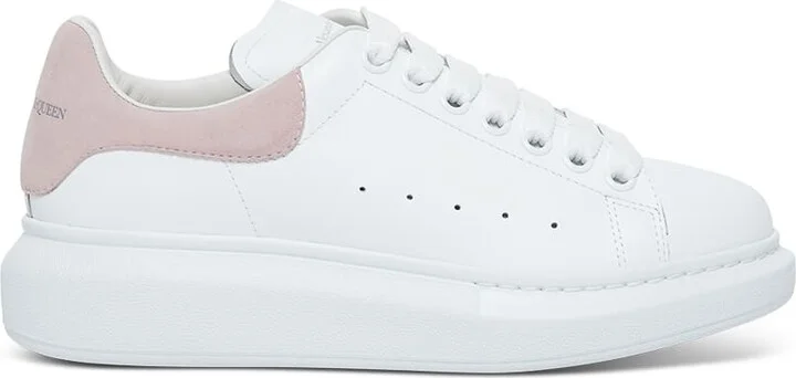 Alexander Mcqueen Woman's Oversize White And Pink Leather Sneakers