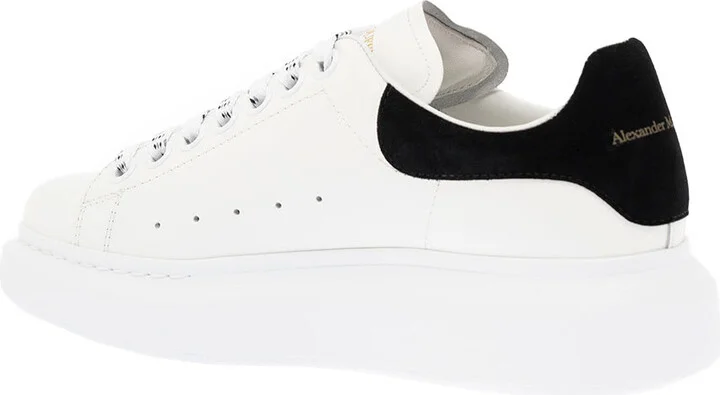 Alexander Mcqueen Woman's Oversize White Leather Sandals With Back Velvet Heel Tab - Image 2