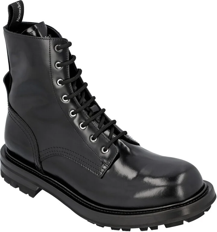 Alexander Mcqueen Worker Leather Boot
