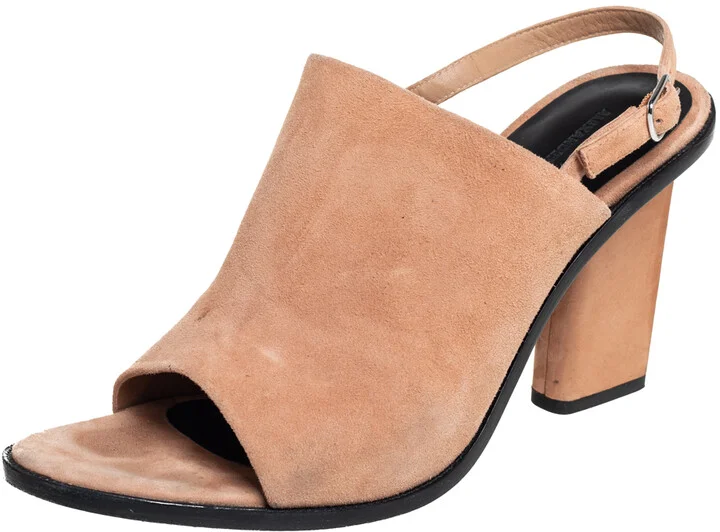 Alexander Wang Beige Suede Cole Slingback Sandals Size 40.5