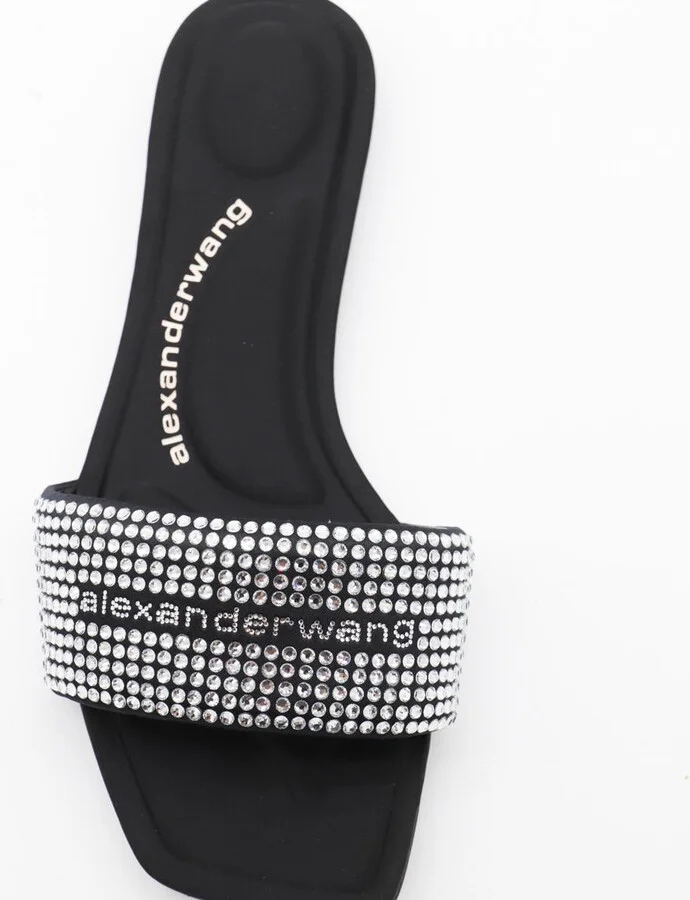 Alexander Wang Black And Silver Leather Sandals - Image 4