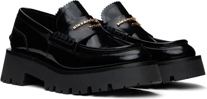 Alexander Wang Black Carter Mid-Heel Lug Loafers - Image 4