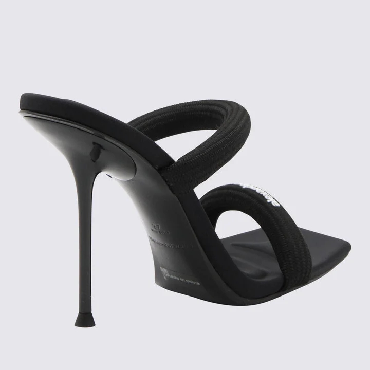 Alexander Wang Black Leather Julie Sandals - Image 9