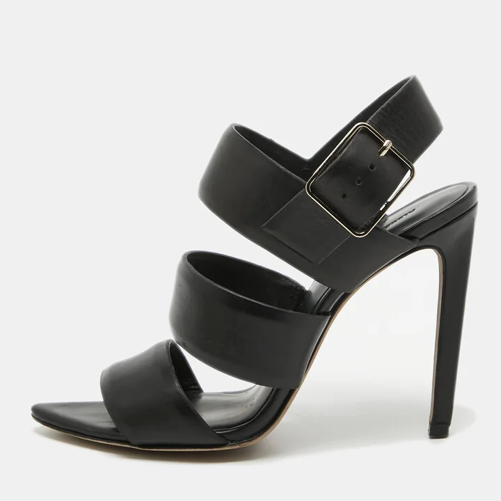 Alexander Wang Black Leather Slingback Sandals Size 36.5
