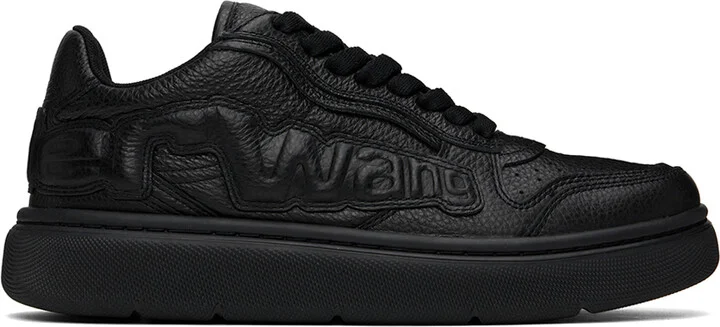 Alexander Wang Black Puff Pebble Leather Sneakers
