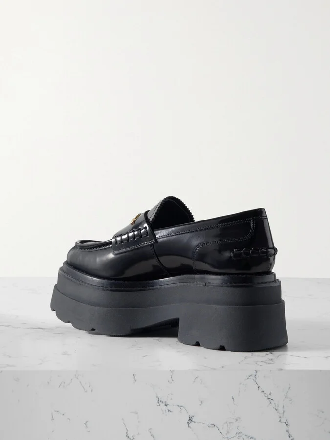ALEXANDER WANG - Carter Patent-leather Platform Loafers - Black - Image 3