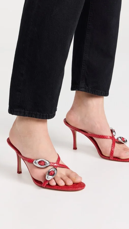 Alexander Wang Dome 85 Strappy Slide Sandals - Image 5