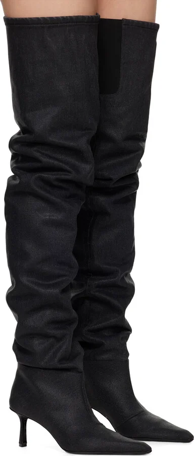 Alexander Wang Gray Viola Denim Boots - Image 4