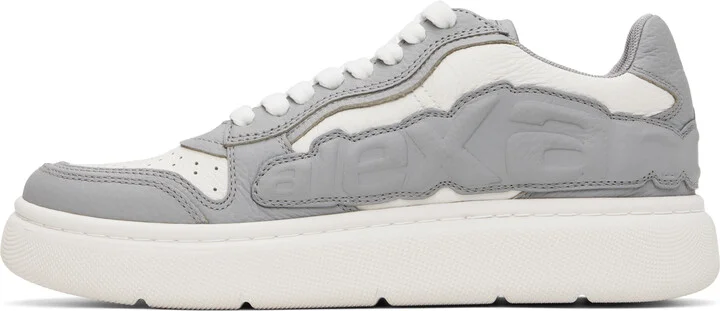 Alexander Wang Gray & White Puff Pebble Leather Sneakers - Image 3