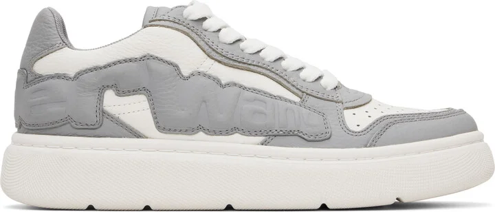 Alexander Wang Gray & White Puff Pebble Leather Sneakers