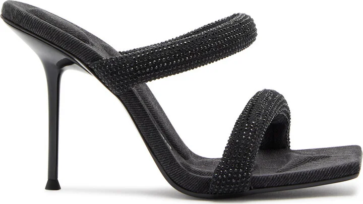 Alexander Wang Julie 105 Crystal-embellished Tubular Denim Sandals