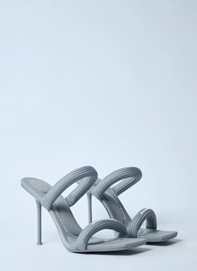Alexander Wang Julie Tubular Heeled Sandals - Woman Sandals Grey Eu - 36 - Image 2