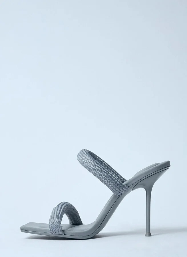 Alexander Wang Julie Tubular Heeled Sandals - Woman Sandals Grey Eu - 36 - Image 4
