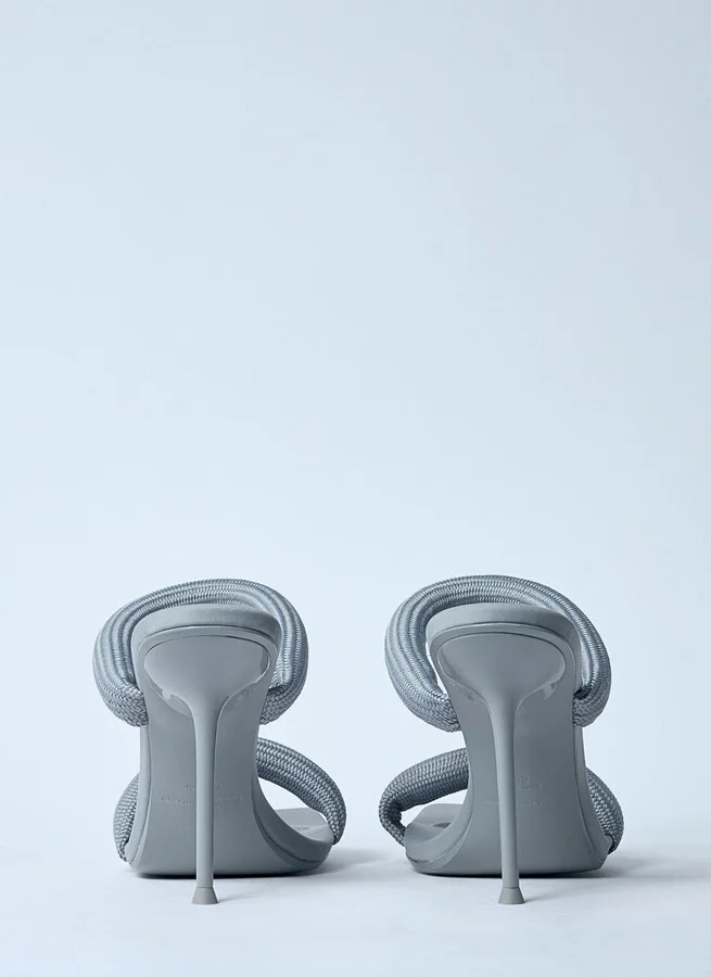 Alexander Wang Julie Tubular Heeled Sandals - Woman Sandals Grey Eu - 36 - Image 6