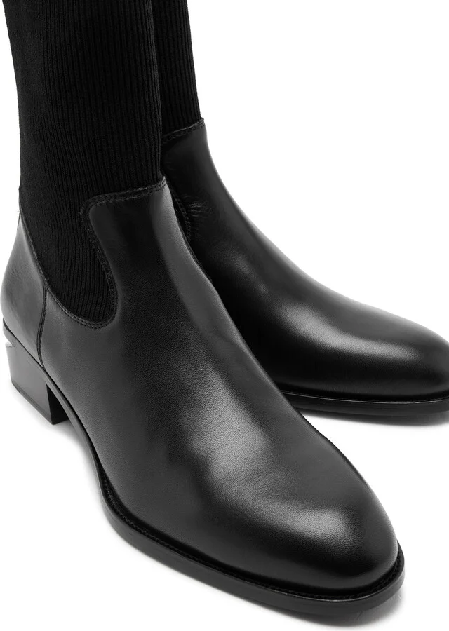 Alexander Wang Kane 40 Leather Sock Boots - Image 3