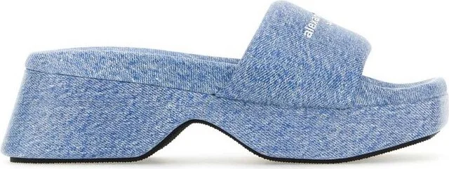 Alexander Wang Logo Embossed Platform Sandals