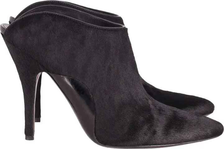 Alexander Wang Miranda Pony Mules in Black Wool