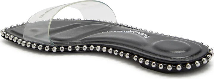 Alexander Wang Nia Ballchain Leather Sliders - Image 2
