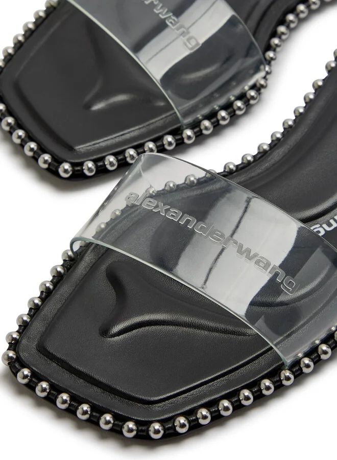 Alexander Wang Nia Ballchain Leather Sliders - Image 3