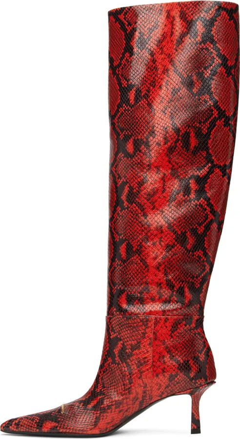 Alexander Wang Red Viola Slouch Boots - Image 3