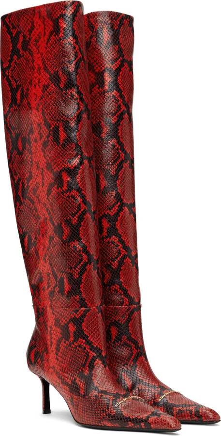 Alexander Wang Red Viola Slouch Boots - Image 4