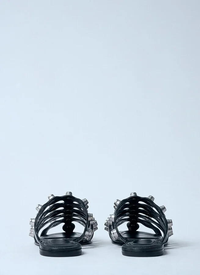 Alexander Wang Rexa Cage Leather Slides - Woman Slides Black Eu - 37 - Image 6