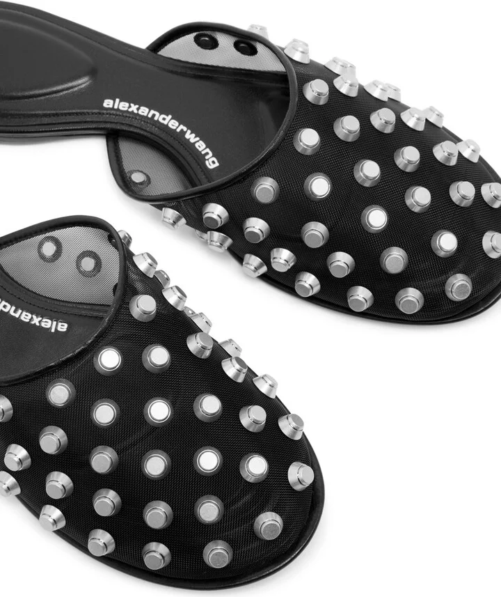 Alexander Wang Rhodes Stud-embellished Mesh Ballet Flats - Image 3