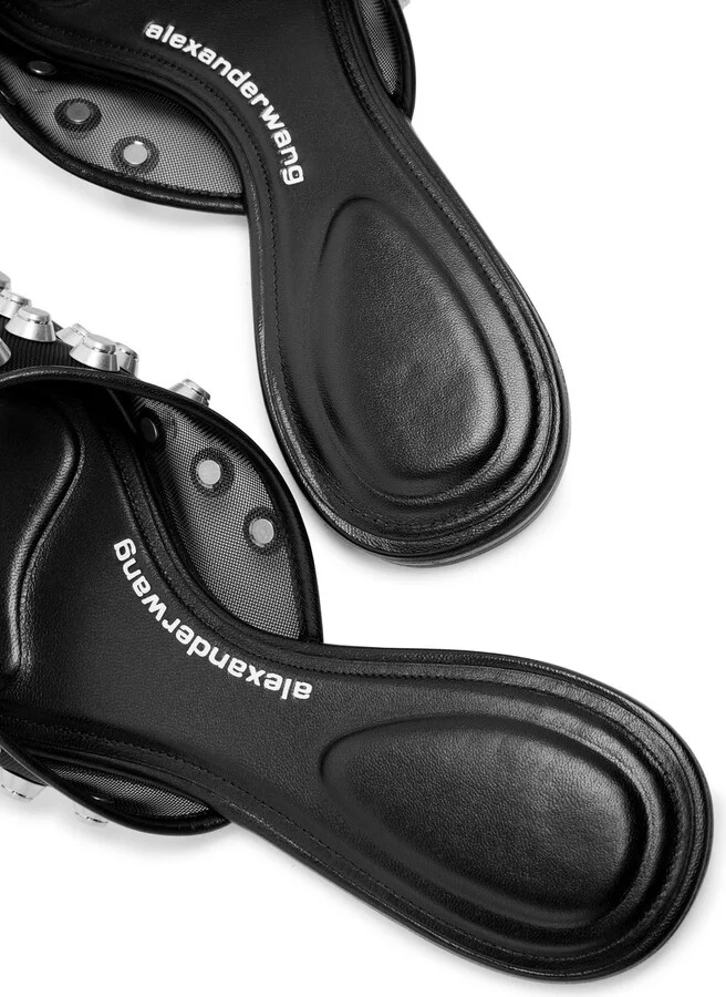 Alexander Wang Rhodes Stud-embellished Mesh Ballet Flats - Image 4