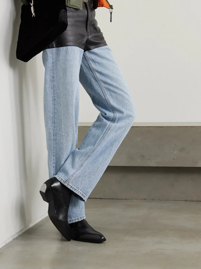 ALEXANDER WANG - Slick Leather Ankle Boots - Black - Image 2