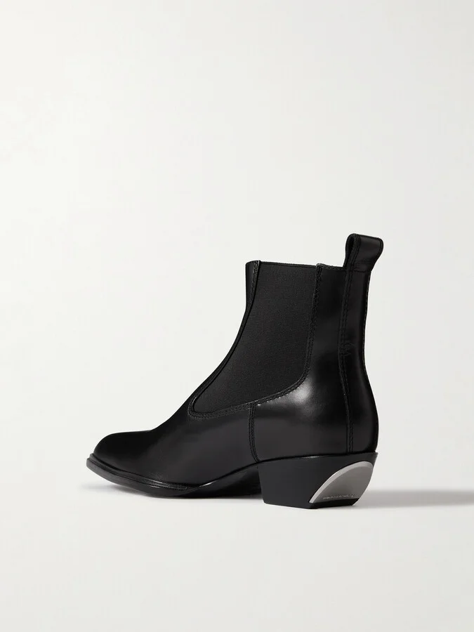 ALEXANDER WANG - Slick Leather Ankle Boots - Black - Image 3