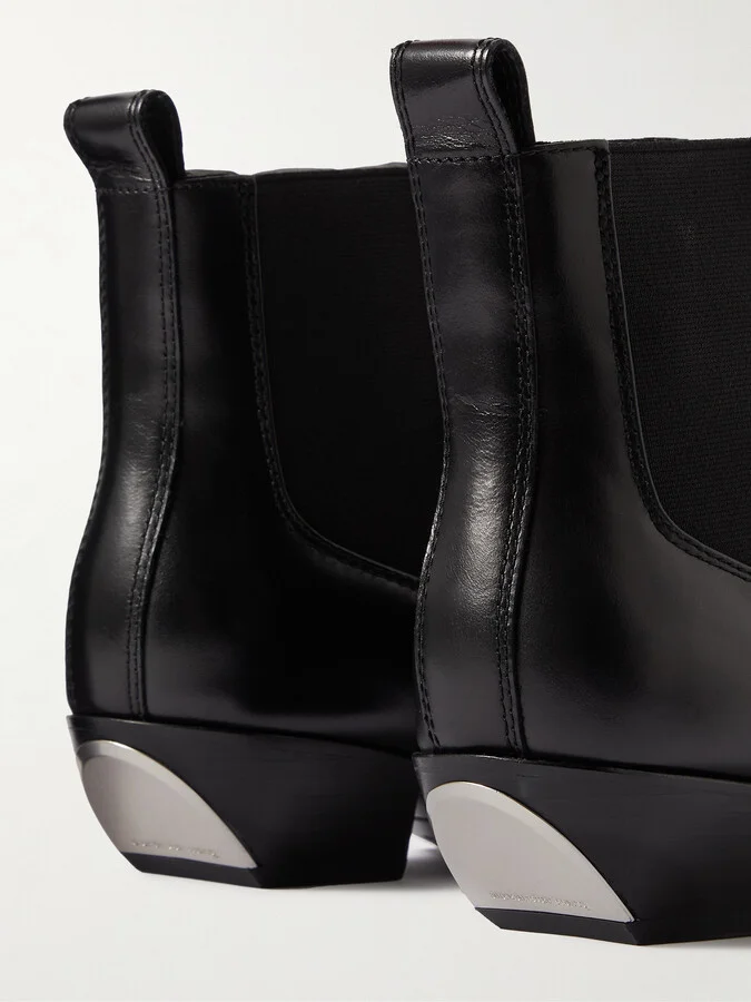 ALEXANDER WANG - Slick Leather Ankle Boots - Black - Image 4