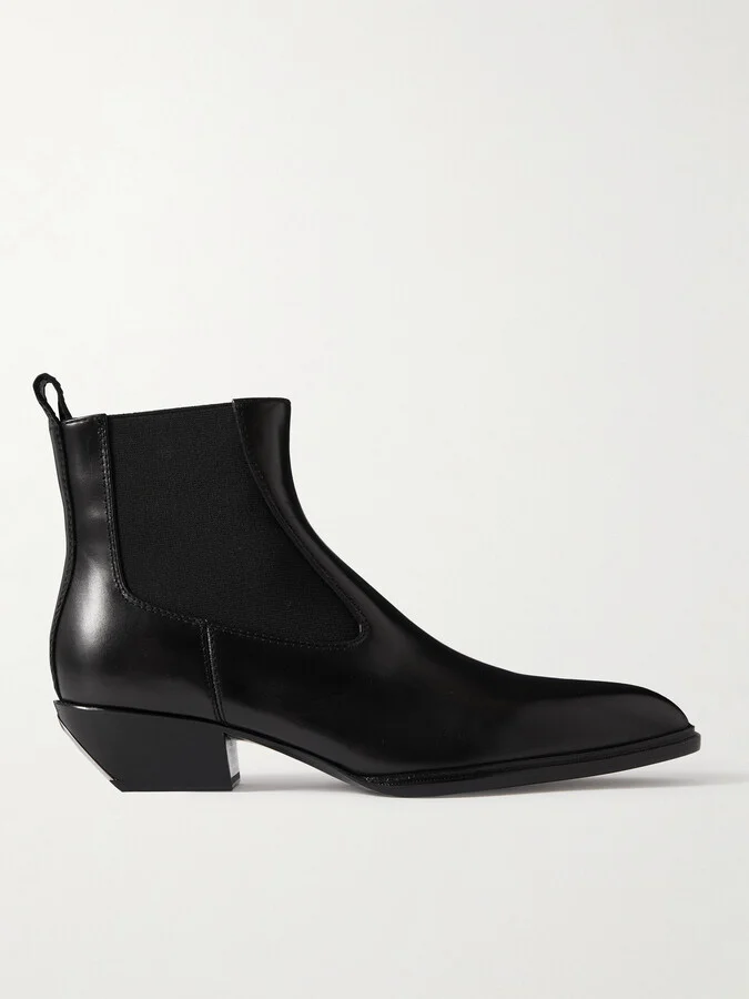 ALEXANDER WANG - Slick Leather Ankle Boots - Black
