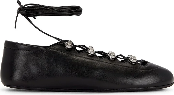 Alexander Wang Vyolette Lace Up Flat in Black