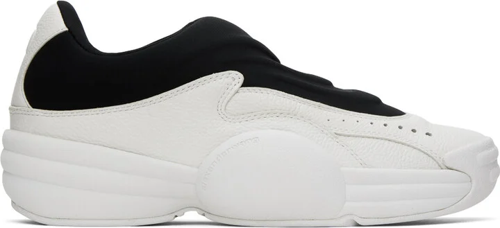 Alexander Wang White & Black AW Hoop Slip-On Sneakers