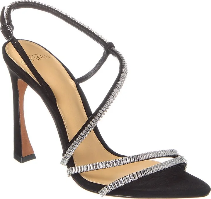 Alexandre Birman Alana Zircone 100 Leather Sandal Black