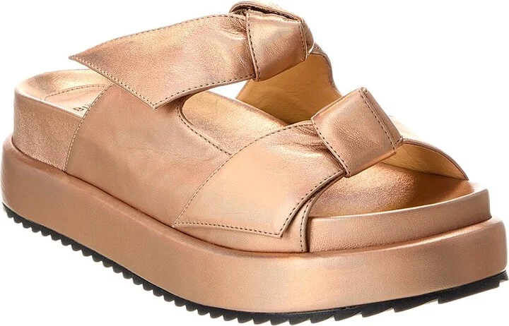 Alexandre Birman Asymmetric Clarita Bounce Leather Platform Sandal
