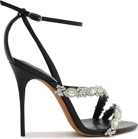 Alexandre Birman Aurora Crystal Sandal 100 Women's Sandals Black : 9 M, Leather - Image 6